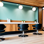 헤어디자이너 미용실 인테리어 - Salon Color Palette & Materials**

"A modern hair salon interior featuring a harmonious blend of nat...
