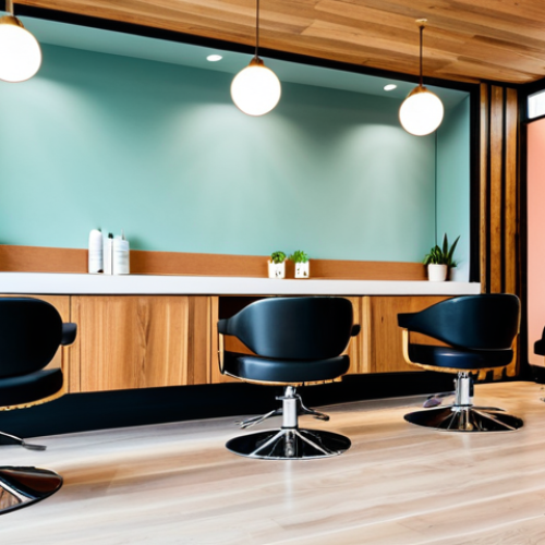 Home 16 헤어디자이너 미용실 인테리어 - Salon Color Palette & Materials**
"A modern hair salon interior featuring a harmonious blend of nat...