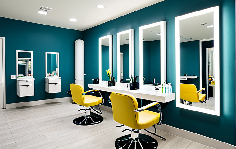 헤어디자이너 미용실 인테리어 - Salon Color Palette & Materials**

"A modern hair salon interior featuring a harmonious blend of nat...