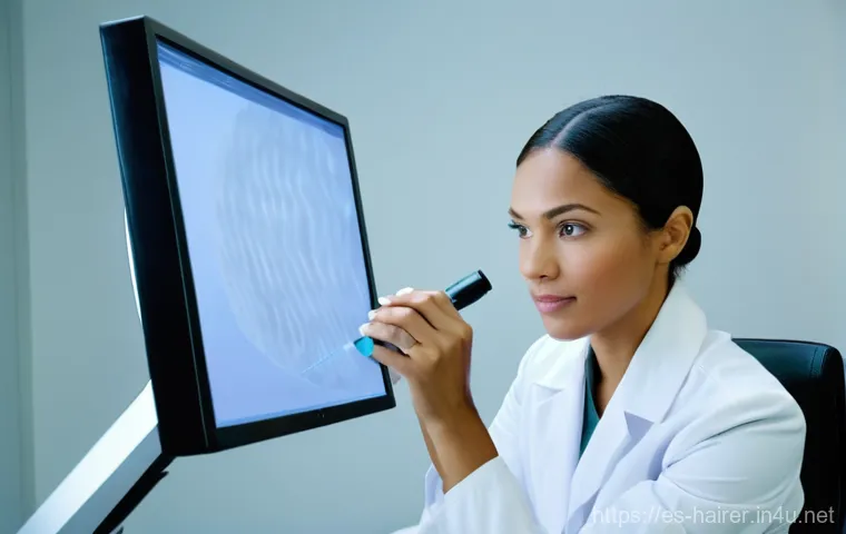 헤어디자이너 필독 서적 추천 - **Prompt 1: The Art of Trichology and Hair Science**
    "A highly professional and elegant female t...